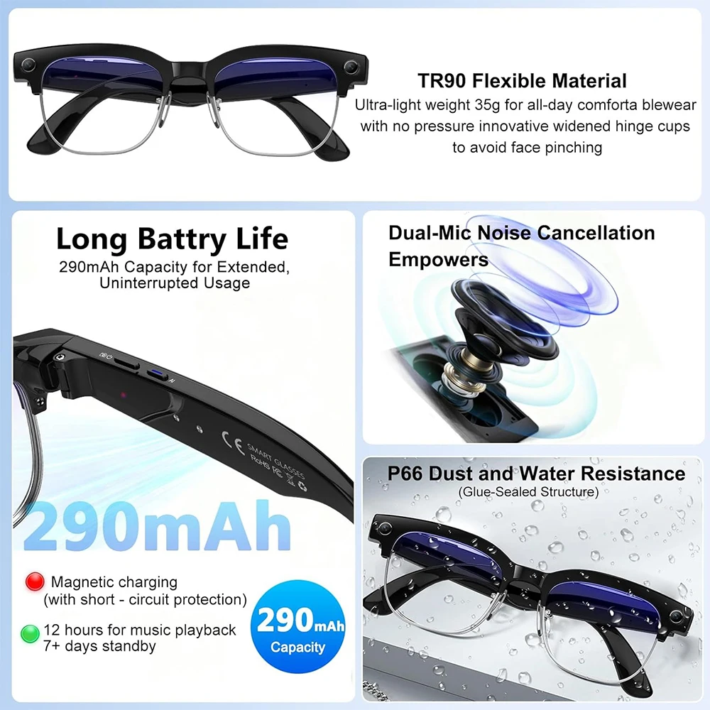 4K Smart AI Glasses 8MP Camera - огляд і ціна Photography Japanese