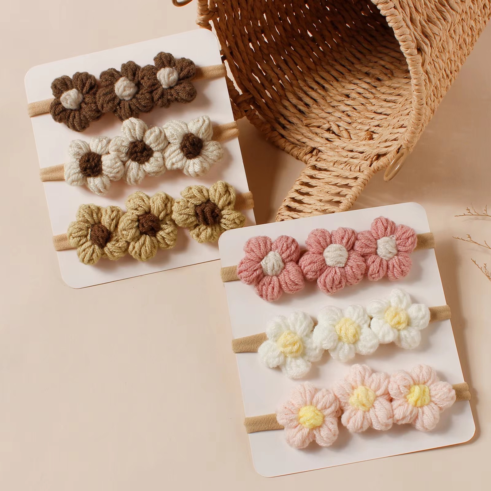 3pcs Wool Flower Baby Headband - огляд і ціна Photography Still Life